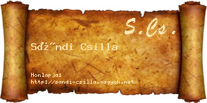 Sándi Csilla névjegykártya